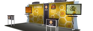 Example of a Centerpiece trade show booth layout.